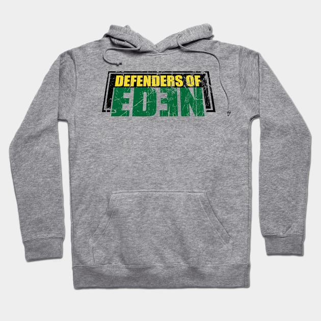 Defenders of Eden logo Distressed Hoodie by Ideasfrommars